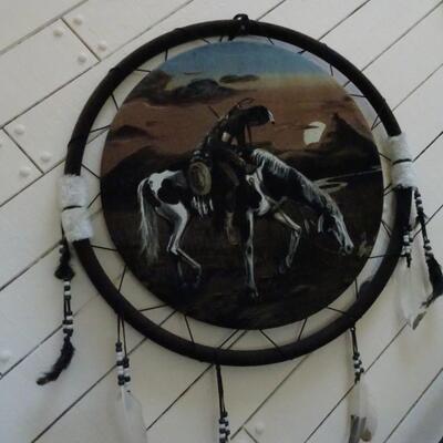 LOT 65. NATIVE AMERICAN ART INSPIRED WALL ART 24".