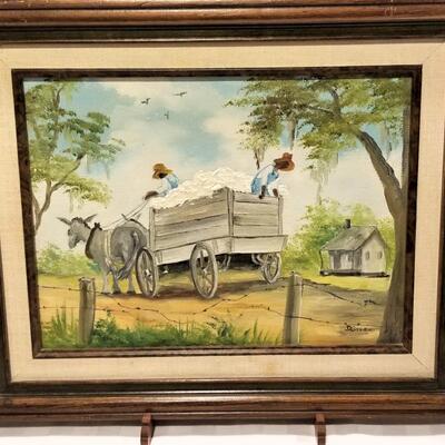 Lot #66  Original Oil on Canvase - Cotton Pickers  (signed)