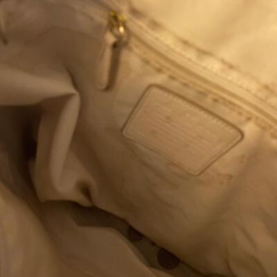 Cream leather coach handbag purse