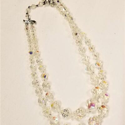 Lot #68  Vintage Double Strand Aurora Borealis Necklace