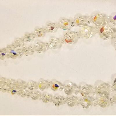 Lot #68  Vintage Double Strand Aurora Borealis Necklace