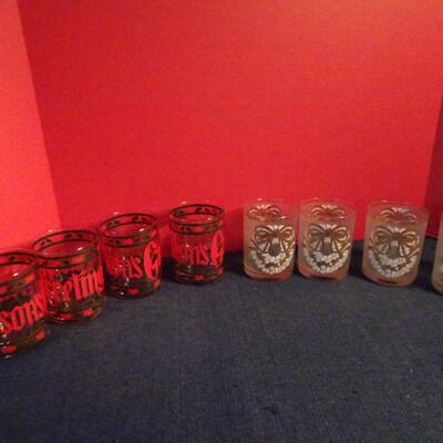 LOT 83. CHRISTMAS GLASS TUMBLERS
