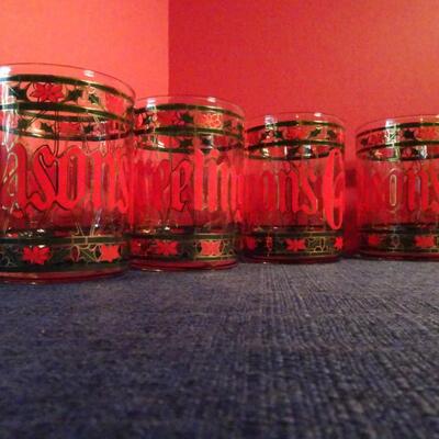LOT 83. CHRISTMAS GLASS TUMBLERS