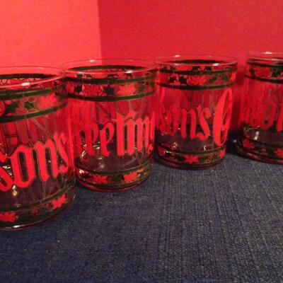 LOT 83. CHRISTMAS GLASS TUMBLERS