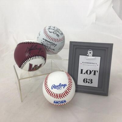 63) BASEBALL | Auto Signed Brewers Ball | Rawlings Ball | Signed Timber Rattlers Ball