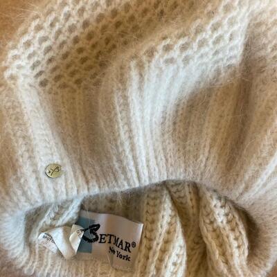 Vintage scarf angora hat set