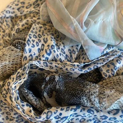 Trio of scarves : ocean and stone set