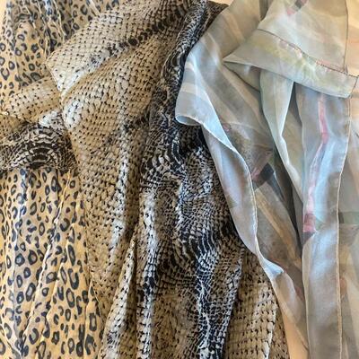 Trio of scarves : ocean and stone set