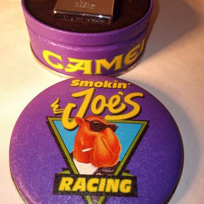 1994 Smokin Joe Camel's Racing Zippo in Purple Tin
