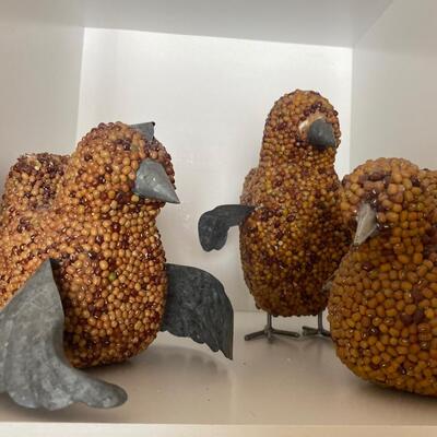 Trio of bird seed figures