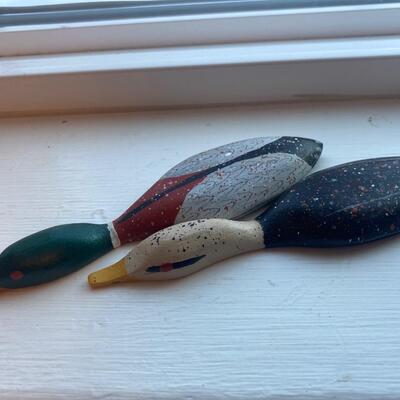Pair petite decoys wood