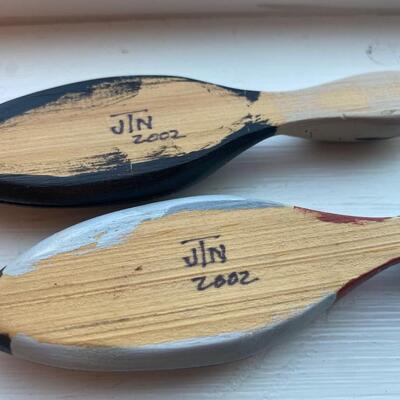 Pair petite decoys wood