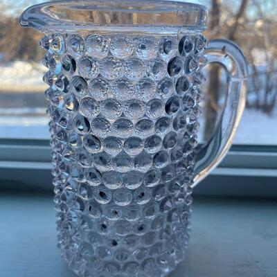 Hobnail mixed pattern lot with decanter