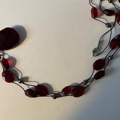 Faceted glass  necklace