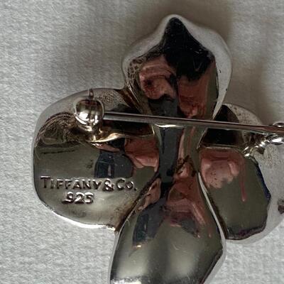 Tiffany dogwood 925 sterling Silver brooch