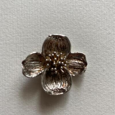 Tiffany dogwood 925 sterling Silver brooch