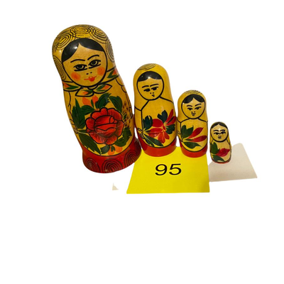 Vintage Authentic Russian Nesting Doll, 4 Doll Set, 3.5" Tall,