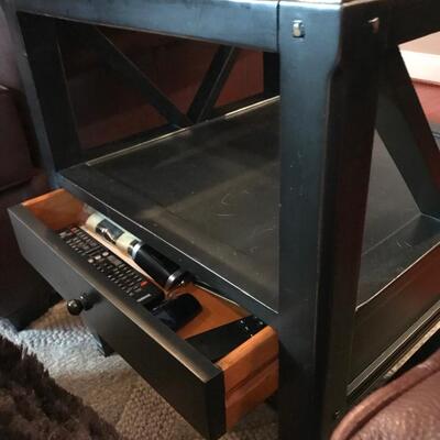 Glass top side table