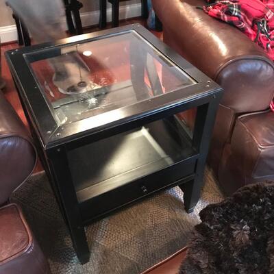 Glass top side table