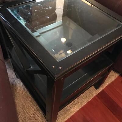 Glass top side table