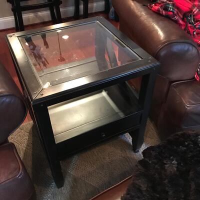 Glass top side table
