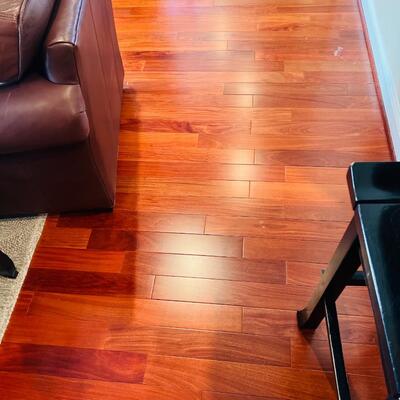 15 boxes of Armstrong solid cabreuva natural mahogany flooring