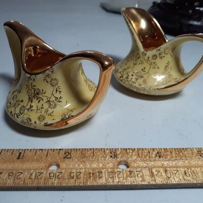 Vintage 22 carat gold sugarbowl and creamer