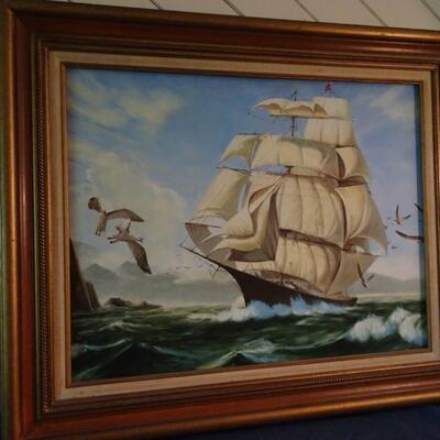 LOT 118. SHIP SCENE ART