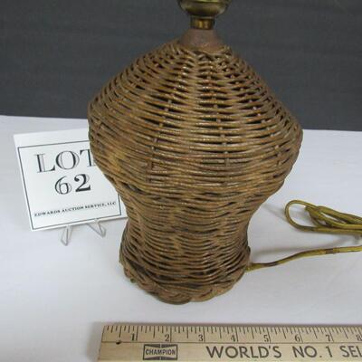 Old Wicker Table Lamp, Needs Re-Wiring