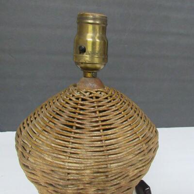 Old Wicker Table Lamp, Needs Re-Wiring