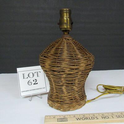 Old Wicker Table Lamp, Needs Re-Wiring