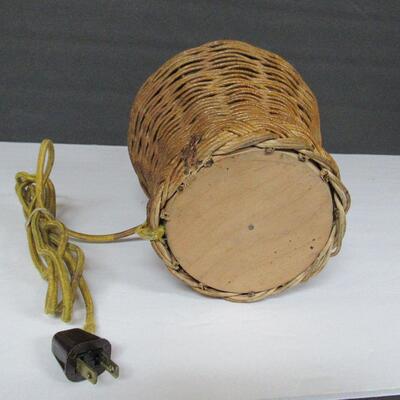 Old Wicker Table Lamp, Needs Re-Wiring