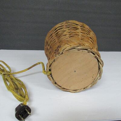 Old Wicker Table Lamp, Needs Re-Wiring