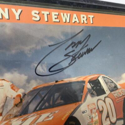 122) NASCAR | Signed Tony Stewart Plaque, Knife, and Pin Set