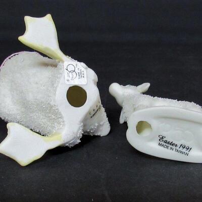 2 Vintage 1990s Dept 56 Easter Items, Duck and Lamb