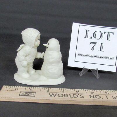 Vintage Dept 56 Snowbaby With Snowman, Why Don't You Talk To Me?
