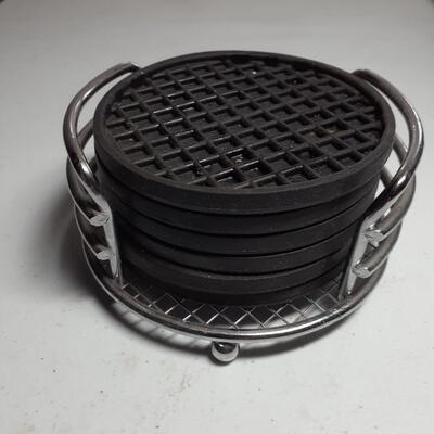 Lot of 6 vintage rubber drink coasters