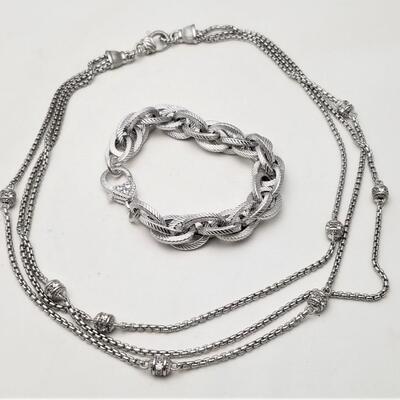 Lot #70  JUDITH RIPKA Sterling Silver Set - necklace and bracelet