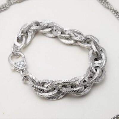 Lot #70  JUDITH RIPKA Sterling Silver Set - necklace and bracelet
