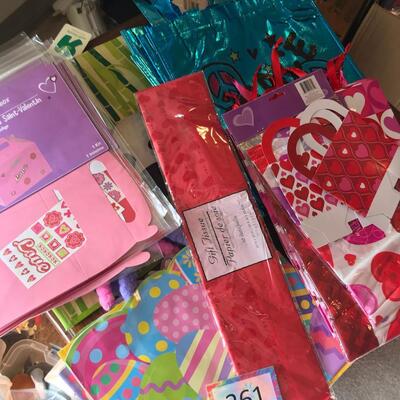 Lot of Valentine's Gift wrap & Bags