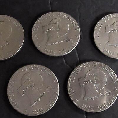 Lot of 5 Bicentennial Ike Dollar Coins, Eisenhower