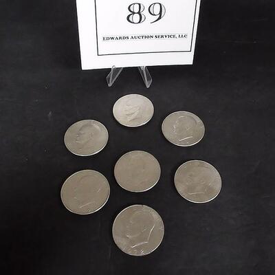 Lot of 7 Ike Dollars, Eisenhower, 1972, 1976, 1977