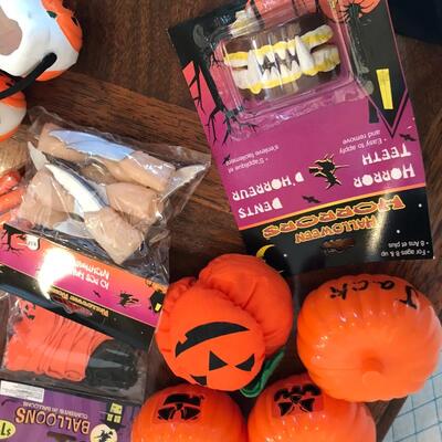 Large lot of Halloween Trick or Treat containers & other