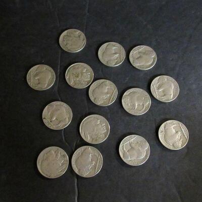Lot of 14 Full Date Buffalo Nickels, Random Dates Including 1935, 36, 37