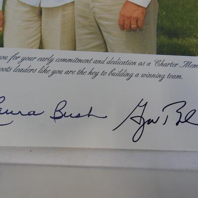Authentic Autograph Photo of Former President and First Lady G.W. Bush