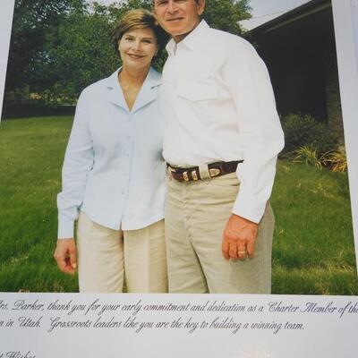 Authentic Autograph Photo of Former President and First Lady G.W. Bush