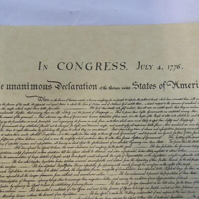 4 Sheets -"In CONGRESS, JULY 4, 1776K Declaration of the 13 USA" Parchment Style