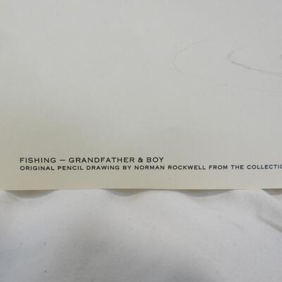 2 Prints Pencil Drawings By Norman Rockwell from Massachusetts Life Ins Co.