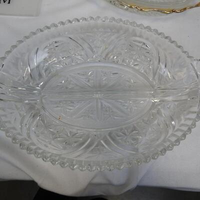 7 Pc Home Decor: Basket, Picture Holder, Napkin Holder, Serving Dishes, Doily