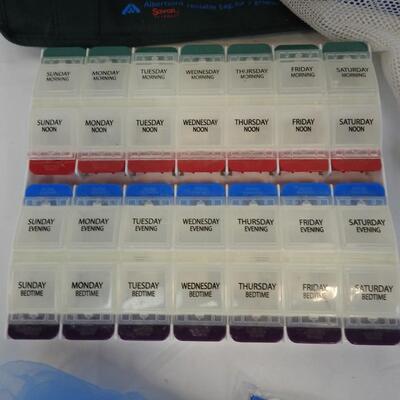 28 Pc Personal Care Items: Bandages, Eyeglass Cords Pill Box for 4X a Day, etc